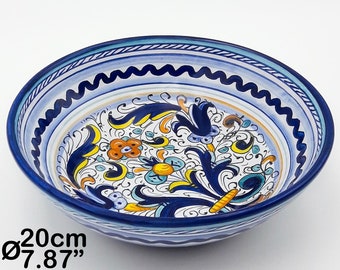 Tigela para Salada Bolo - Centro de Mesa decorado em Ricco Deruta. Cerâmica artística de Deruta pintada à mão. 100% FEITO NA ITÁLIA.