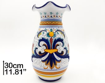 ☆美品☆イタリア製 デルータ陶器 大きな花瓶 花器 花柄 高さ30cm ☆美品☆イタリア製 デルータ陶器 大きな花瓶 花器 花柄 高さ30cm
