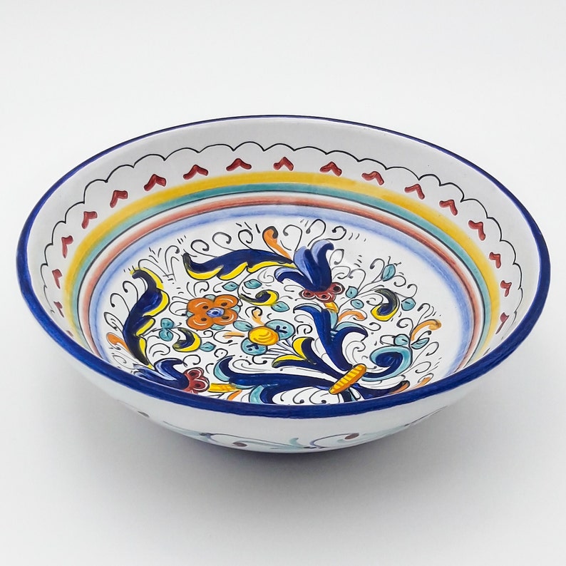 CeramicArtisticaBI Ricco Classic Deruta Salad Serving Bowl - Thumbnail 2