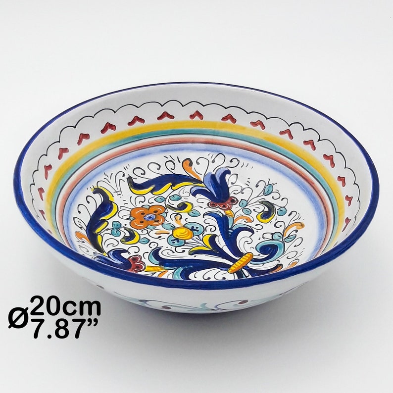 CeramicArtisticaBI Ricco Classic Deruta Salad Serving Bowl - Thumbnail 4
