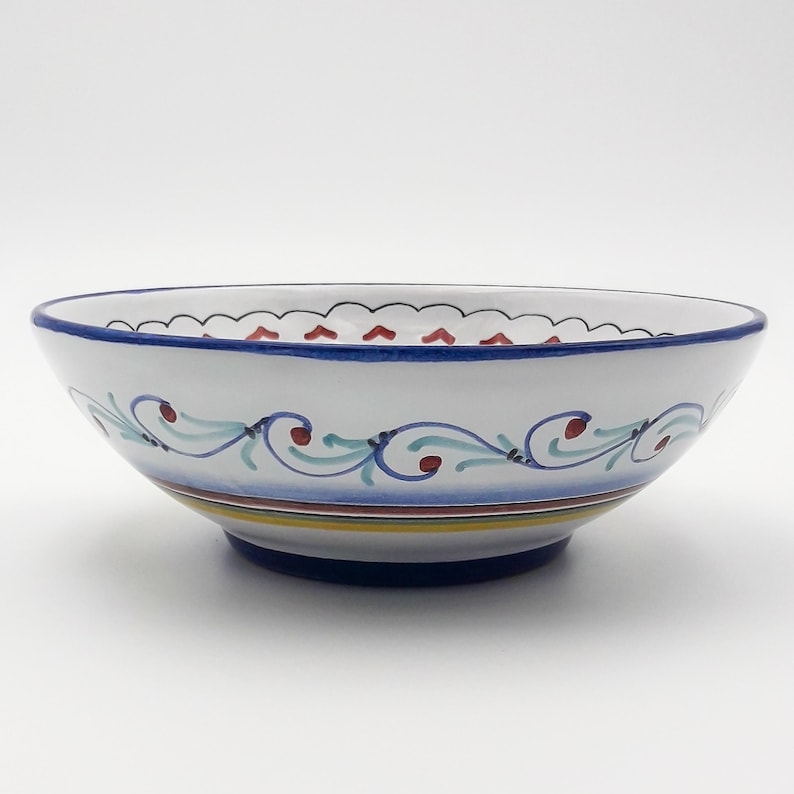 CeramicArtisticaBI Ricco Classic Deruta Salad Serving Bowl - Thumbnail 3