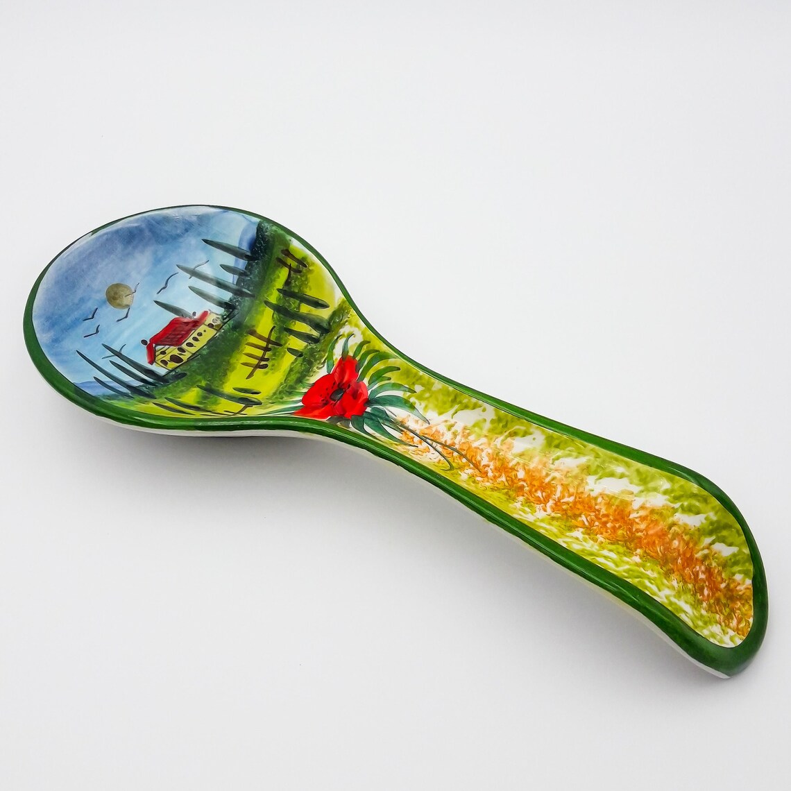 Trade Shop - Poggiamestolo Poggia Mestolo In Ceramica Limoni Lunghezza