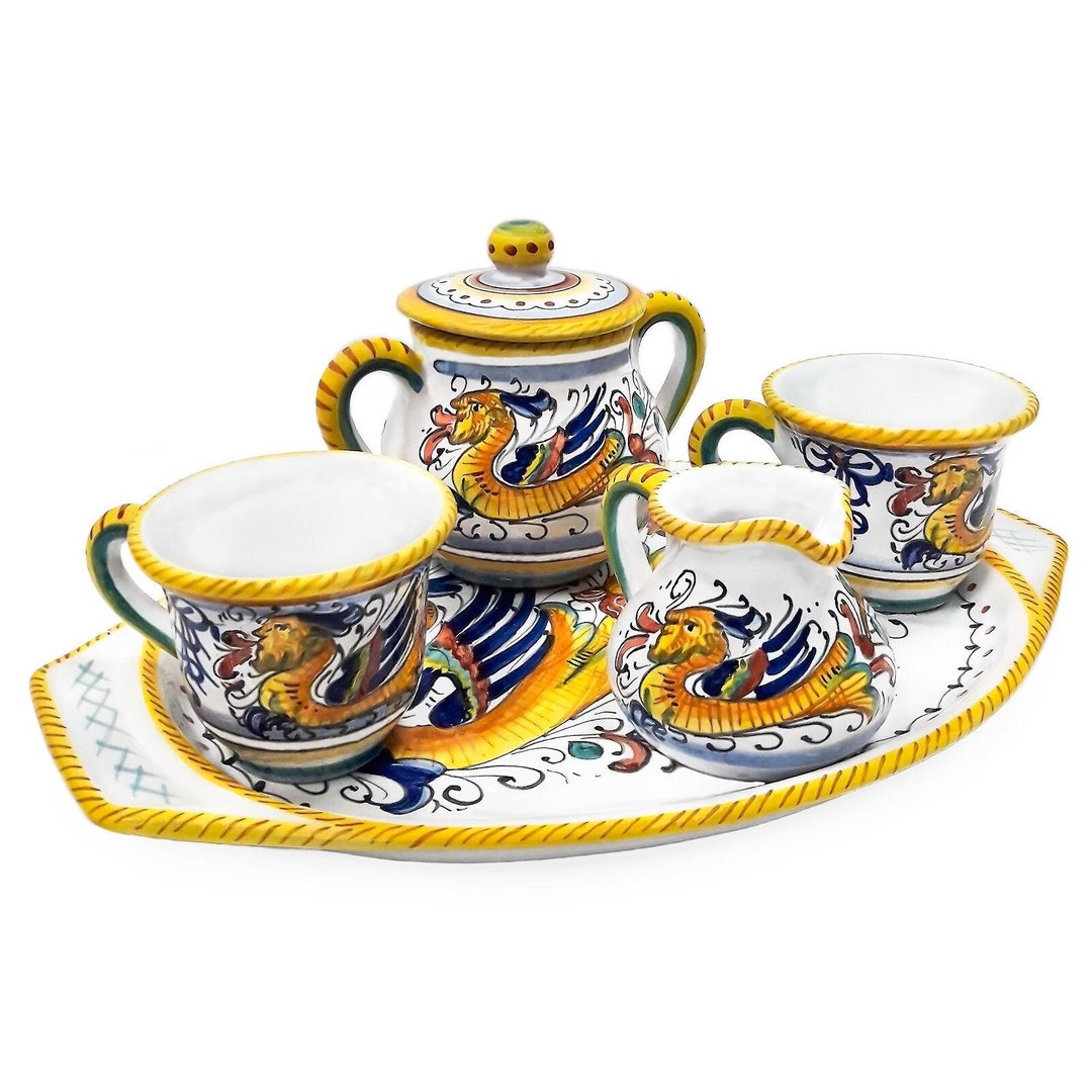Coffee Set for 2 People Espresso Cups With Milk Jug, Sugar Bowl and
