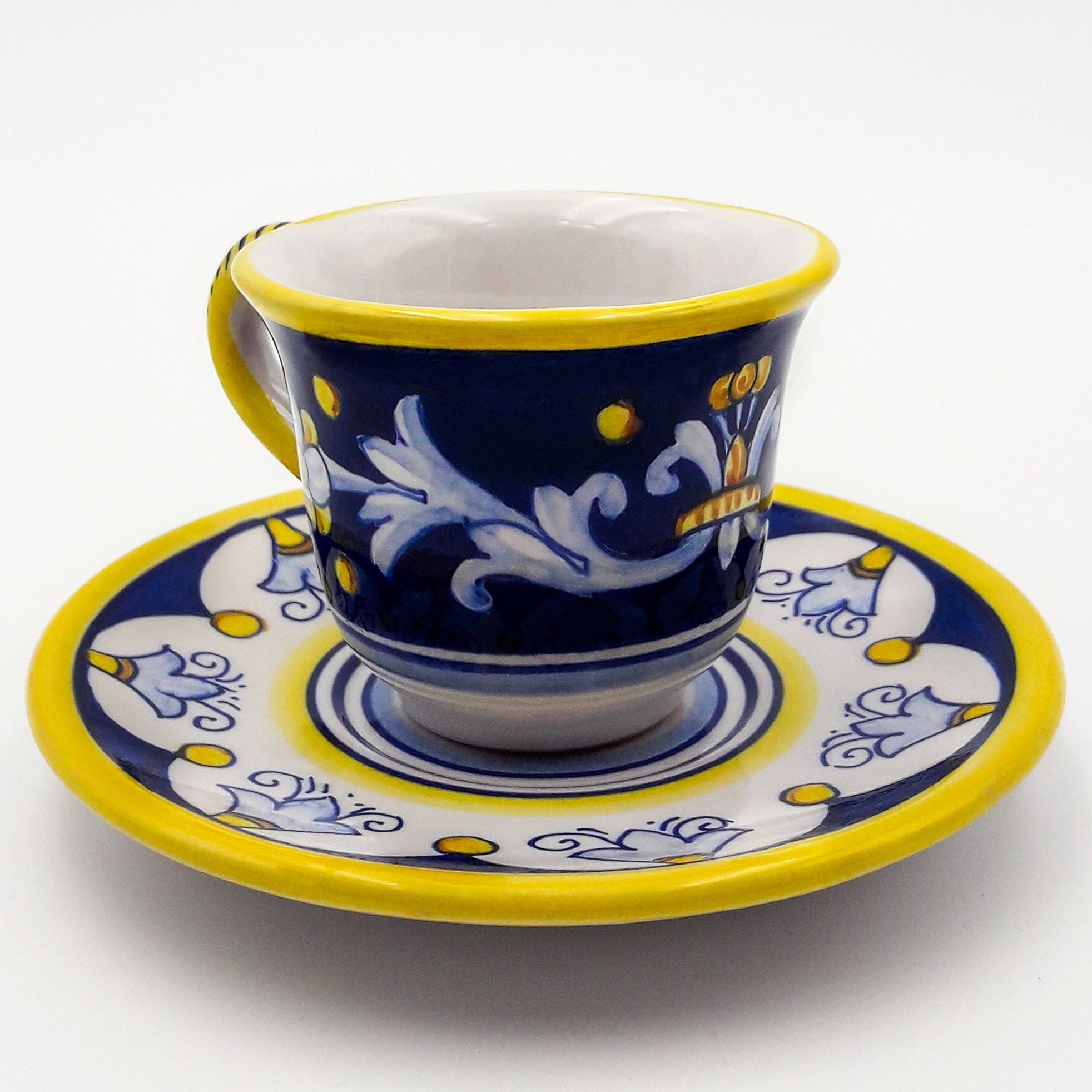 Tazza Da Tè Vintage In Porcellana Bone – Con Cucchiaio E Piattino – Elegante, Regalo In Confezione (Blu) - 4