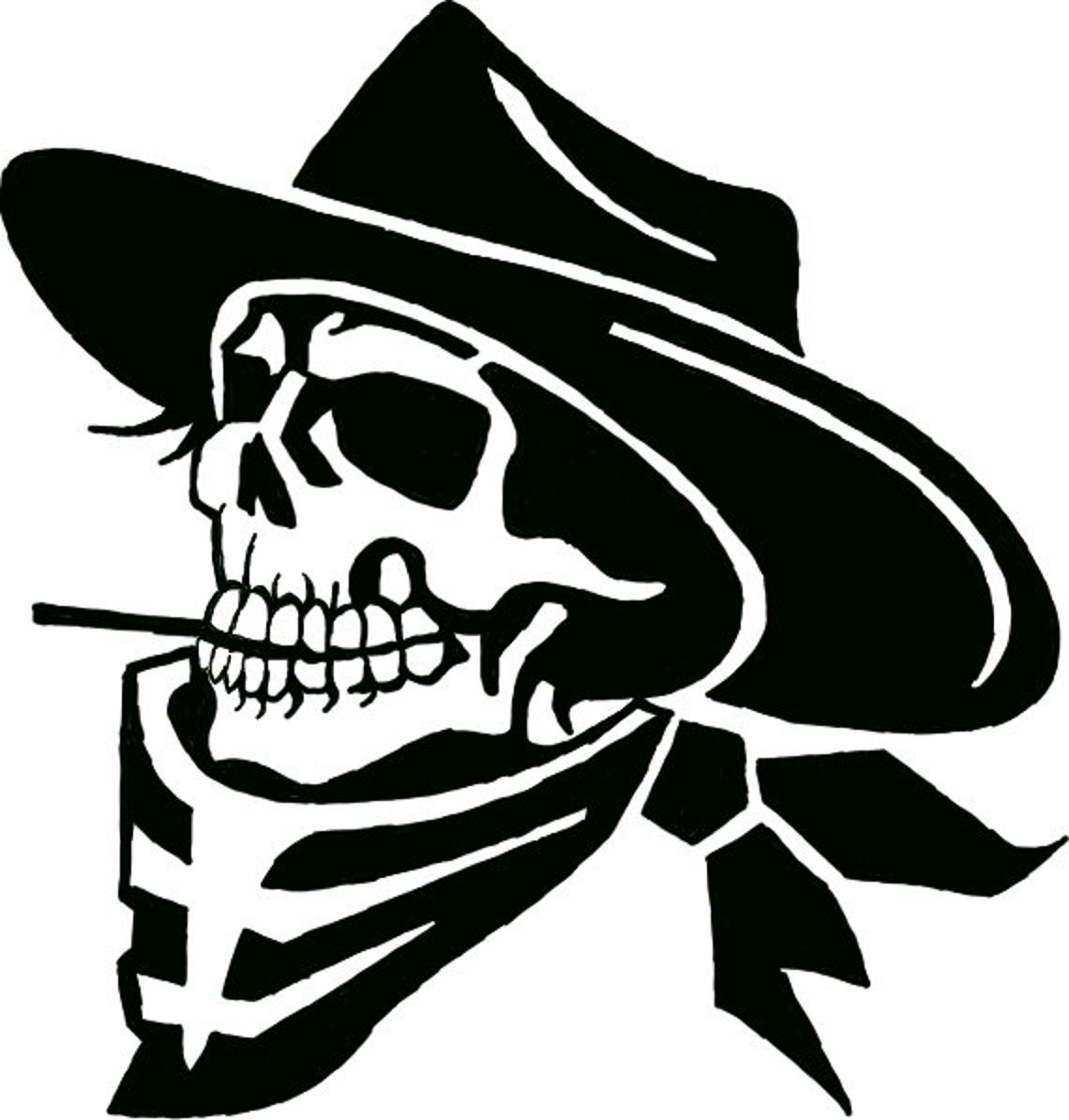 Cowboy Skull Stencil Download Etsy