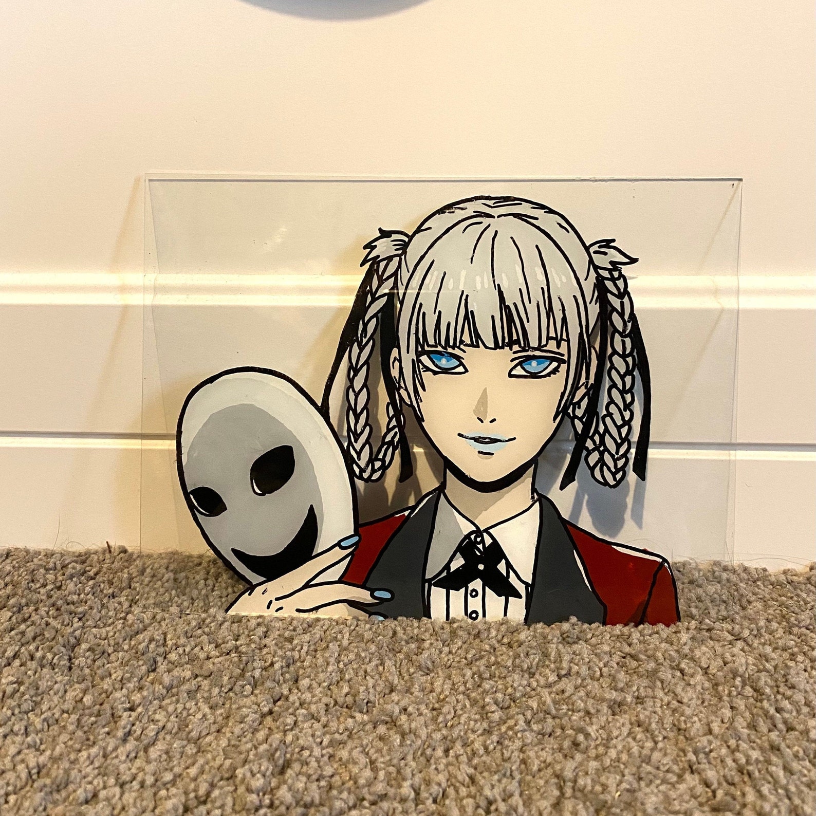 Anime Glass Painting Kakegurui Kirari Momobami Etsy
