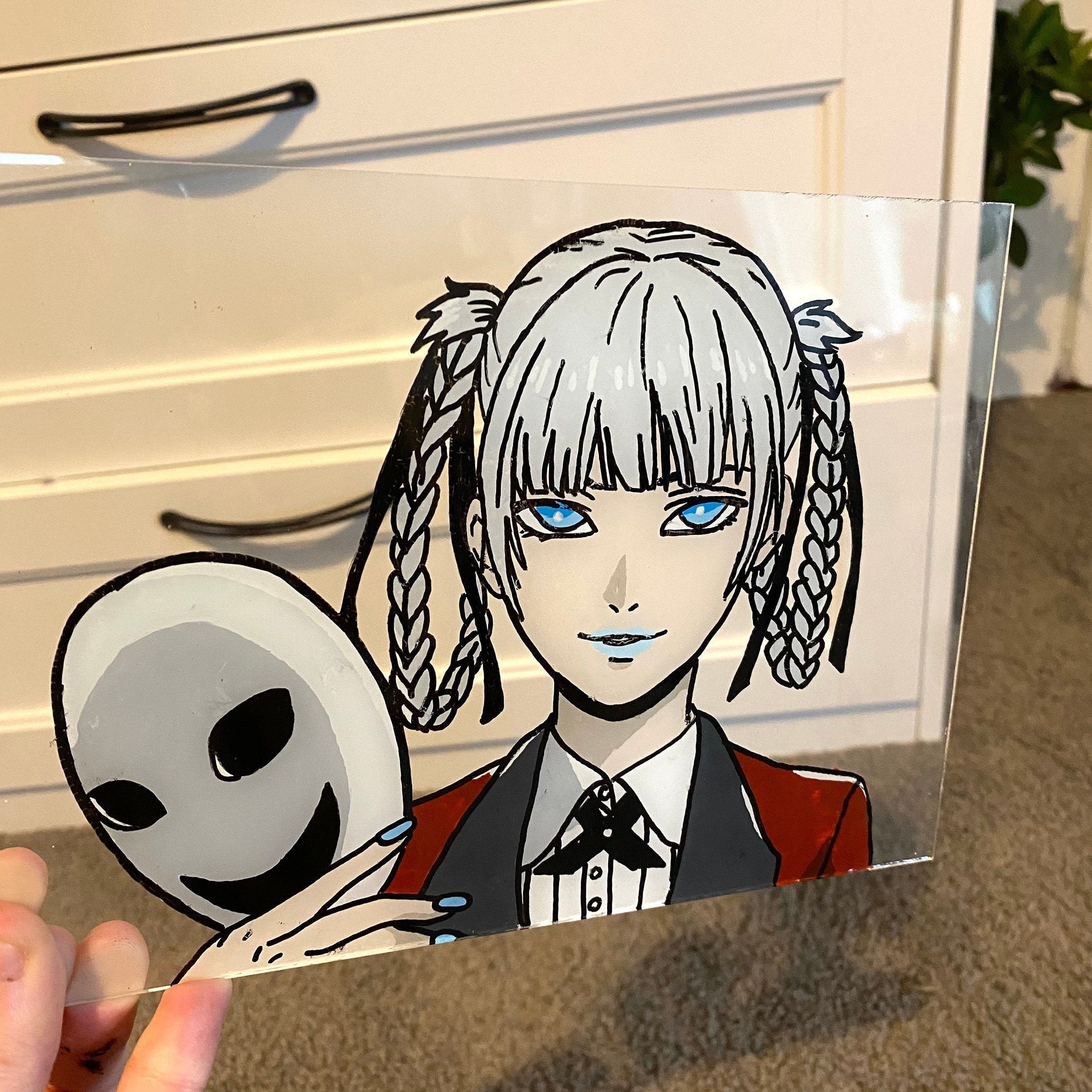Anime Glass Painting Kakegurui Kirari Momobami Etsy