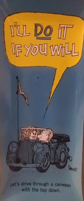 Vintage i'll Do It If You Will Blue Glass - Etsy