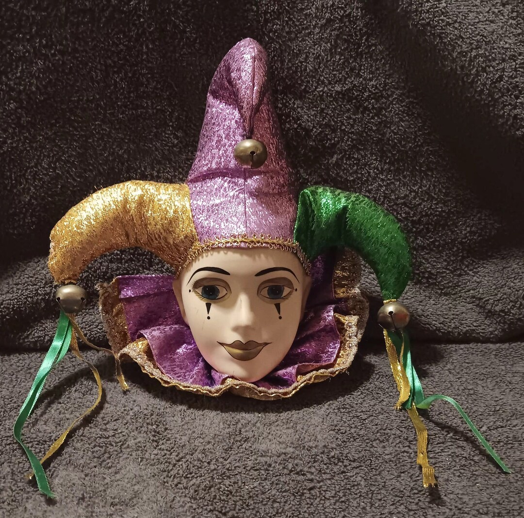 mardi gras porcelain jester