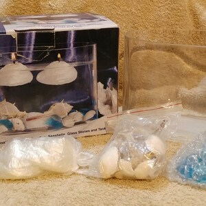 Vintage Seashell Glass Floating Candle Holder By Giftco, Inc. - NEVER Used & In Original Box - VERY Retro Beach Décor - FREE Shipping