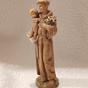 Vintage 4.25&quot; Resin Saint Anthony Of Padua Statue Figurine - Unbranded - FANTASTIC Gift Idea - Gently Previously Loved - FREE Shipping