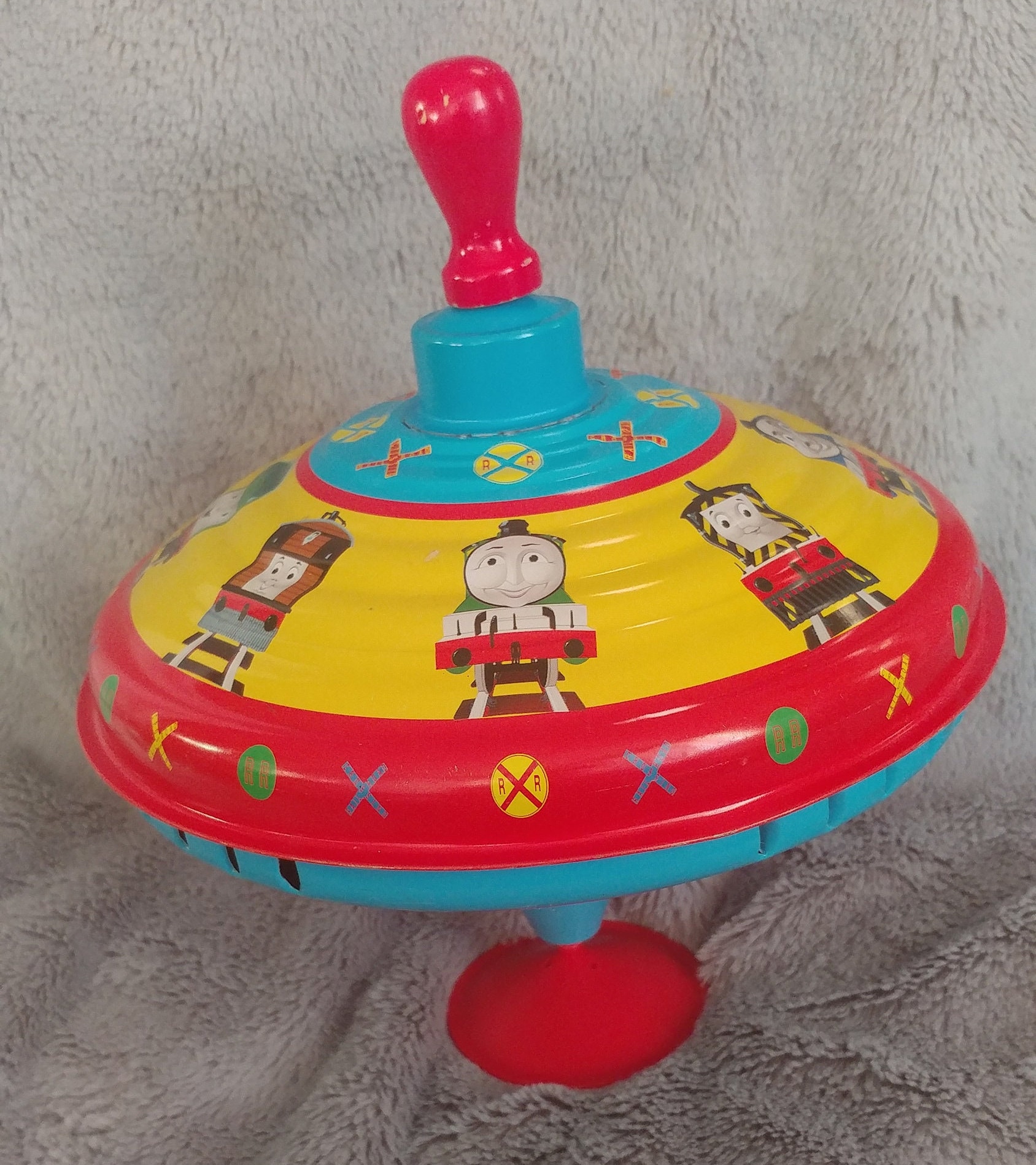 Vintage 1997 Thomas the Train Design Metal Spinning Top