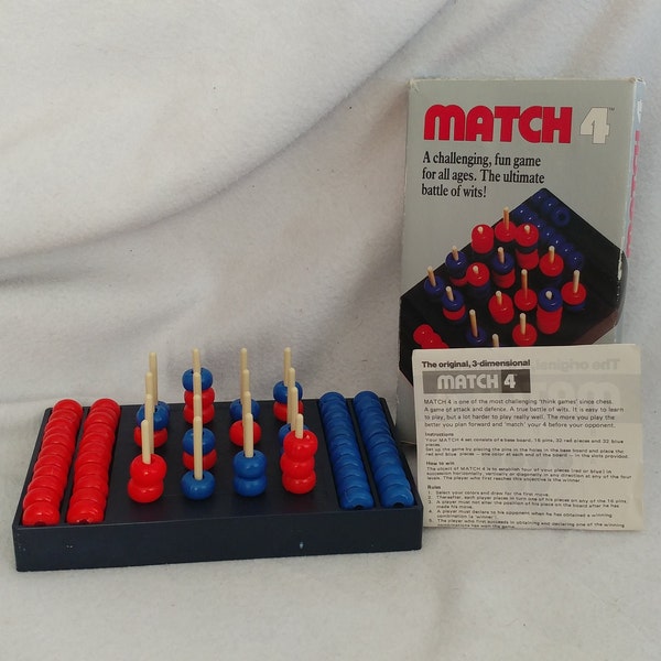 Vintage 1987-1988 Match 4 Game By Hilco Corporation #76 - In Original Box & Complete - Gently Previously Loved - FREE Shipping