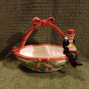Vintage 1993 Fitz And Floyd Uncle Scooge Basket Candy Bowl / Dish - Previously Loved - FREE Shipping