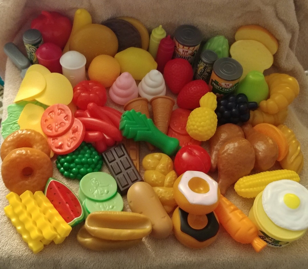 75 Set of Plastic Fruit, Veggies, Various Food Pretend Play