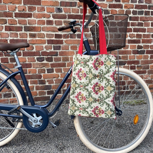 Tote bag en tissu vintage fait main