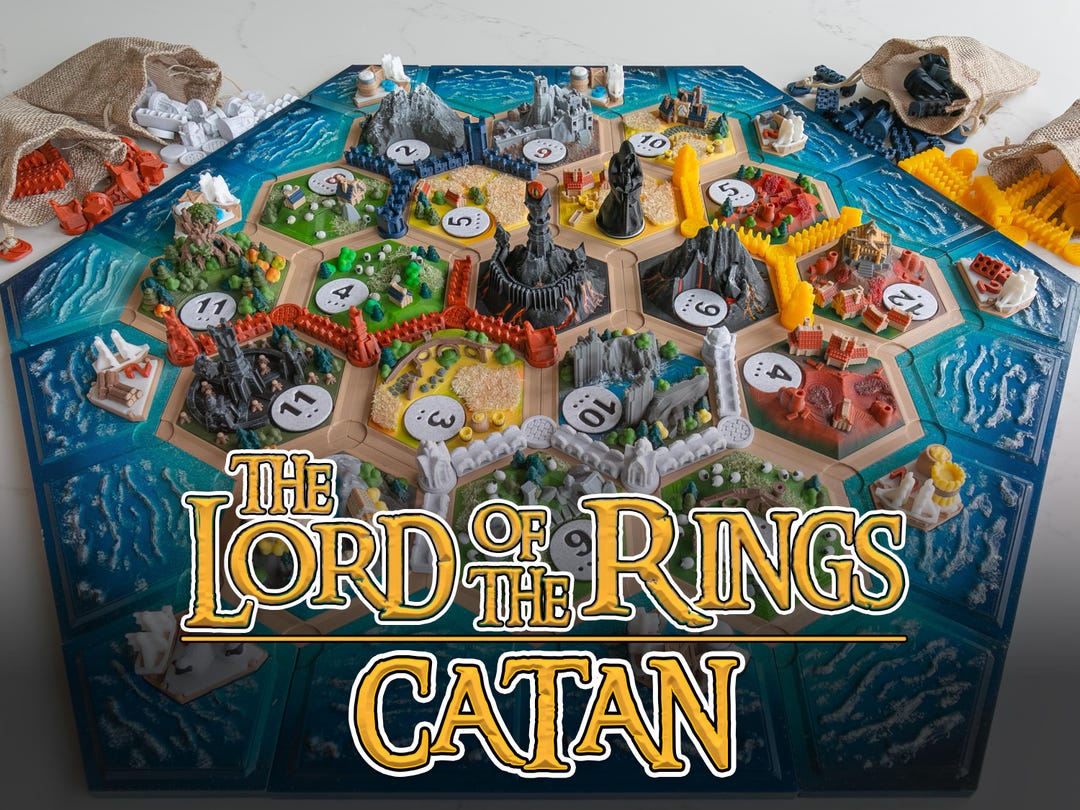 3Dプリントのカスタムカタンのタイル - 指輪物語のテーマ - Etsy 日本