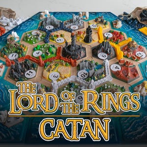 Azulejos Catan personalizados impressos em 3D - o Senhor dos Anéis temático