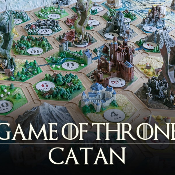 3D-gedruckte Custom Catan Fliesen - Burgen von Game of Thrones für Catan