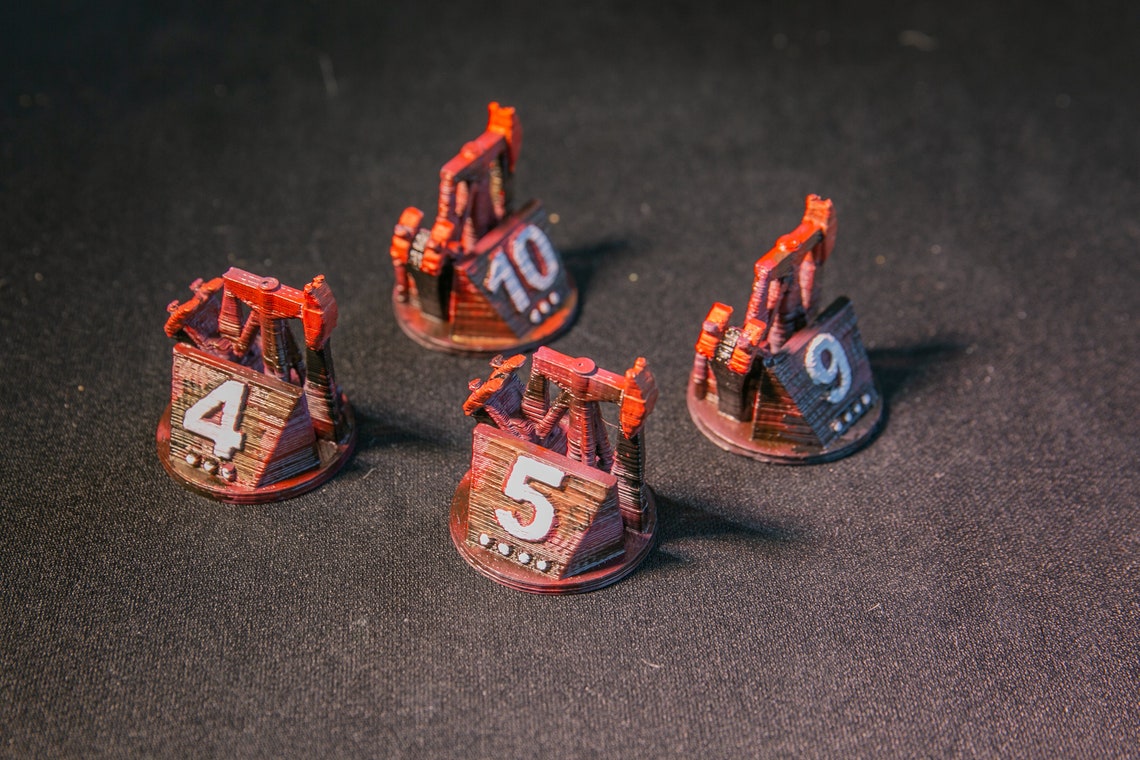 3D Printed Oil Pump Oil Tank for Catan Scenario Oil Springs Etsy