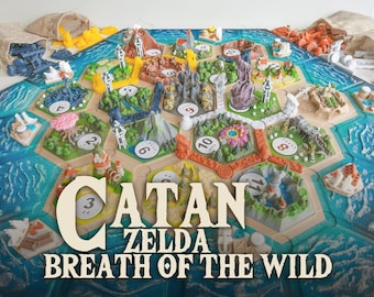 Azulejos de Catan personalizados impresos en 3D con temática de Zelda: Breath of the Wild