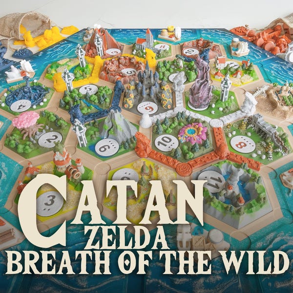 3D Gedruckte Benutzerdefinierte Catan Fliesen - Zelda Breath of The Wild Themed