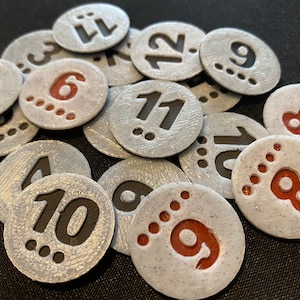 3D Printed Catan Number Tokens