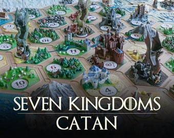 Azulejos de Catan personalizados impresos en 3D: Castillos de los Siete Reinos