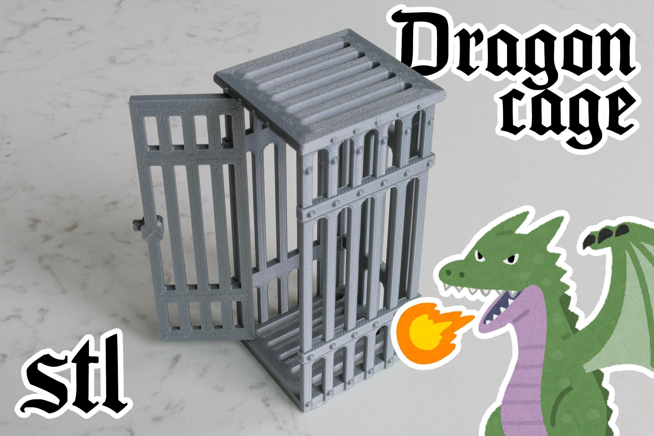 Fantasy Dragon Cage STL File (Cage ONLY)