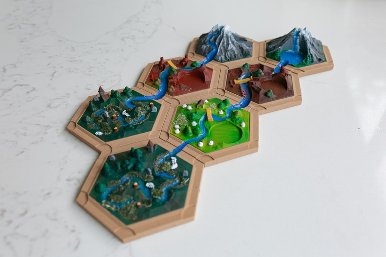 3D Printed Catan Boards for Scenario - the Rivers of Catan - Etsy