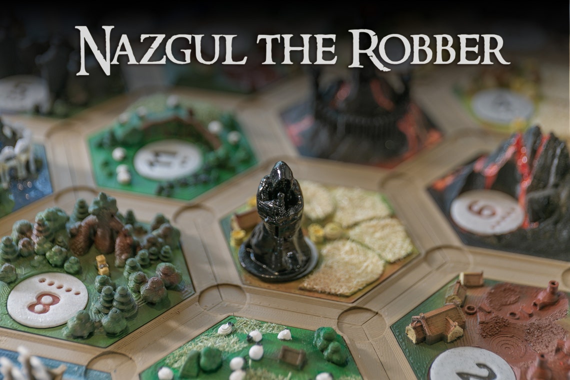 3d printed custom catan tiles the lord of the rings themed etsy