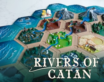 3D Printed Catan Boards for Scenario - The Rivers of Catan