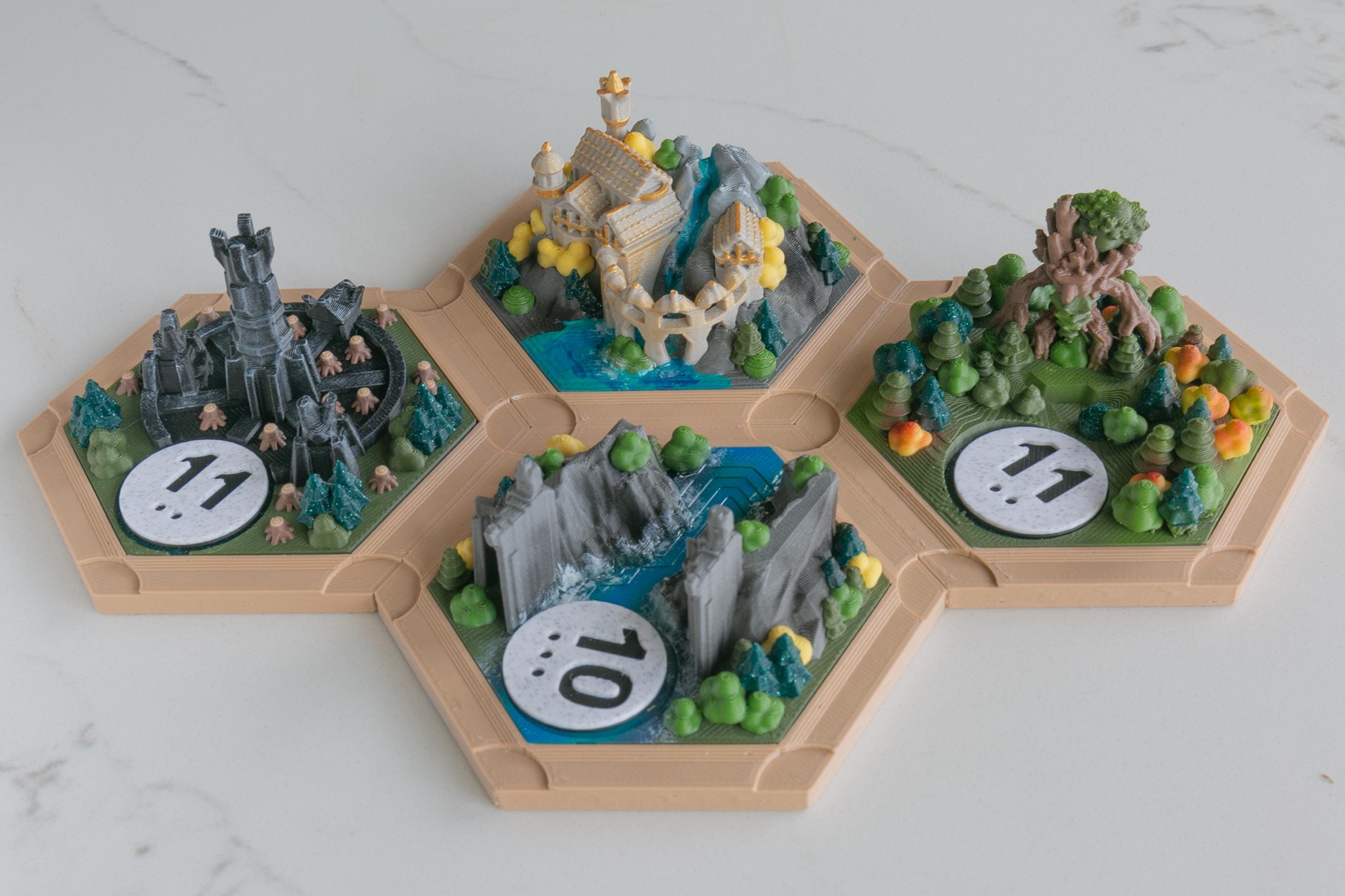 3Dプリントのカスタムカタンのタイル - 指輪物語のテーマ - Etsy 日本