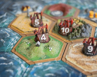 3D Printed Oil Pump & Tank Set for Catan: Oil Springs Scenario