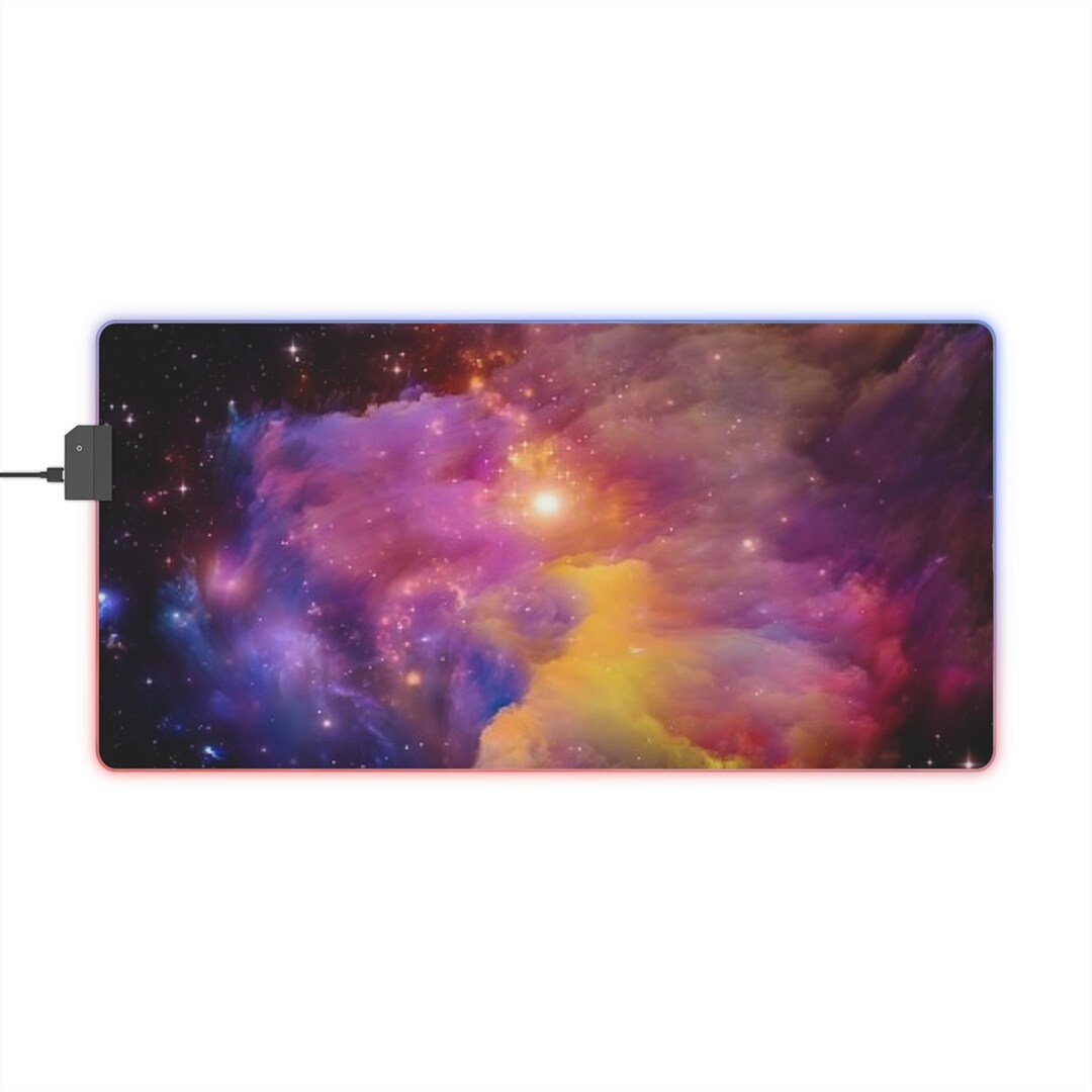 Colorful Yellow, Pink, Purple Nebula LED Color Changing Gaming Mouse