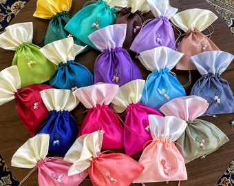 Korean Silk Lucky Pouch: Traditional Knot Gift Bag - Etsy