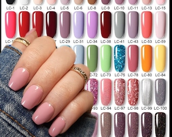 Solid Colour Press On Nails | Handmade Custom Set with 60 Color Options | Reusable Fake Nails | Glossy or Matte Finish | Choose Your Shade