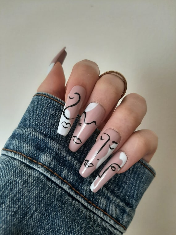 Buy Abstract Face Nail Art Decal Sticker Online in India - Etsy