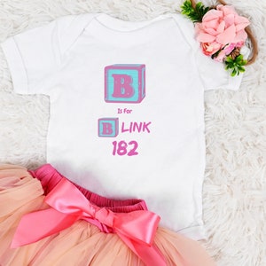 B is for Blink 182 Emo Kid Bodysuit | Blue Font or Pink Font Bodysuit| Elder Emo Baby Shower Gift | Emo Baby Gift | Baby Boy or Girl Clothes