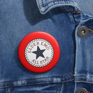 Elder Emo All Star Button Pin: Punk Rock Princess
