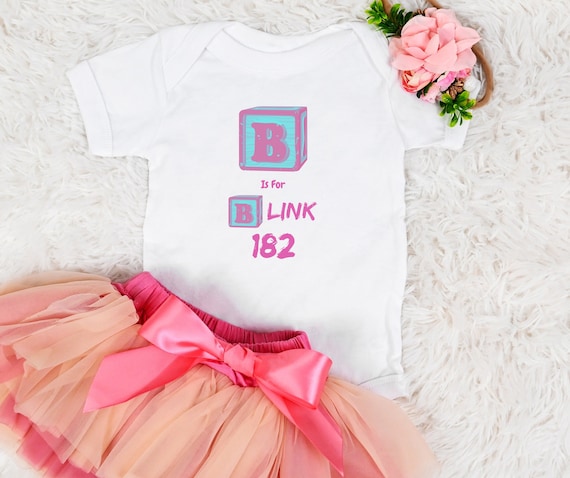B is for Blink 182 Emo Kid Bodysuit | Blue Font or Pink Font Bodysuit| Elder Emo Baby Shower Gift | Emo Baby Gift | Baby Boy or Girl Clothes