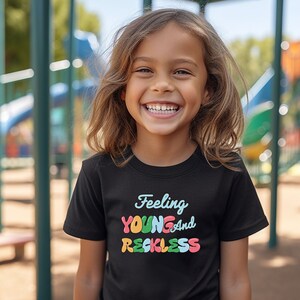 Young and Reckless Toddler Shirt | Elder Emo Kids Gift | Emo Clothes for Children | Toddler Boy or Girl Clothes | FOB | Balloon Letters