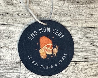 Emo mom club car air freshener - emo freshie- elder emo hanging car freshie - emo music air freshener