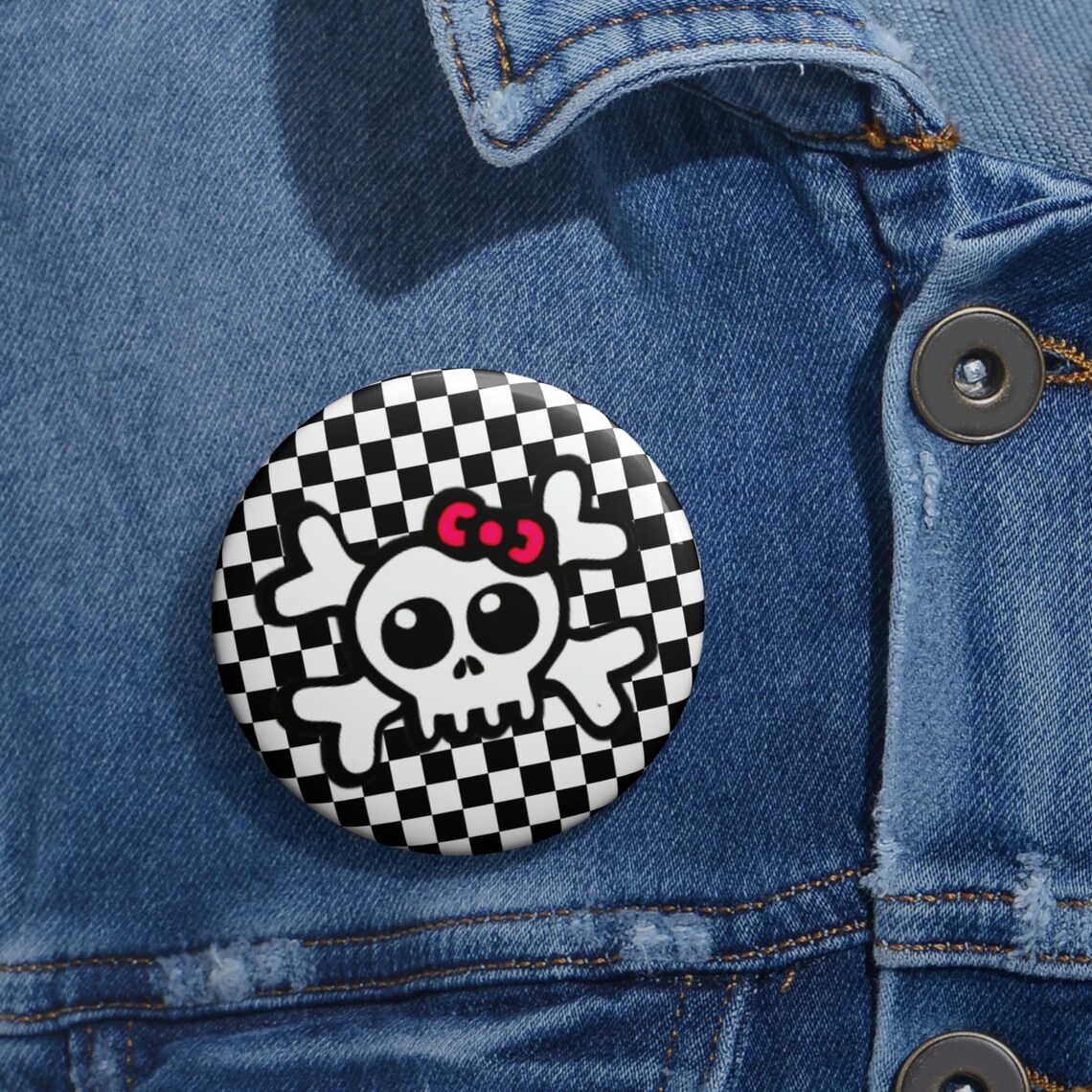 Emo Button Example Emo Cute Girly Skull Button - Emo Cute Girly Skull Pin - Scene Kid ...