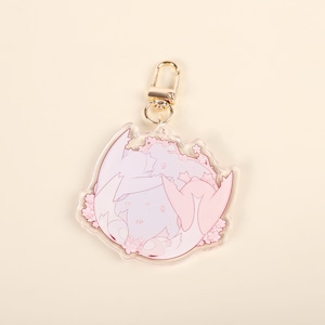Latios and Latias Duo Acrylic Keychain - Double Sided Design with One Side Resin Layer