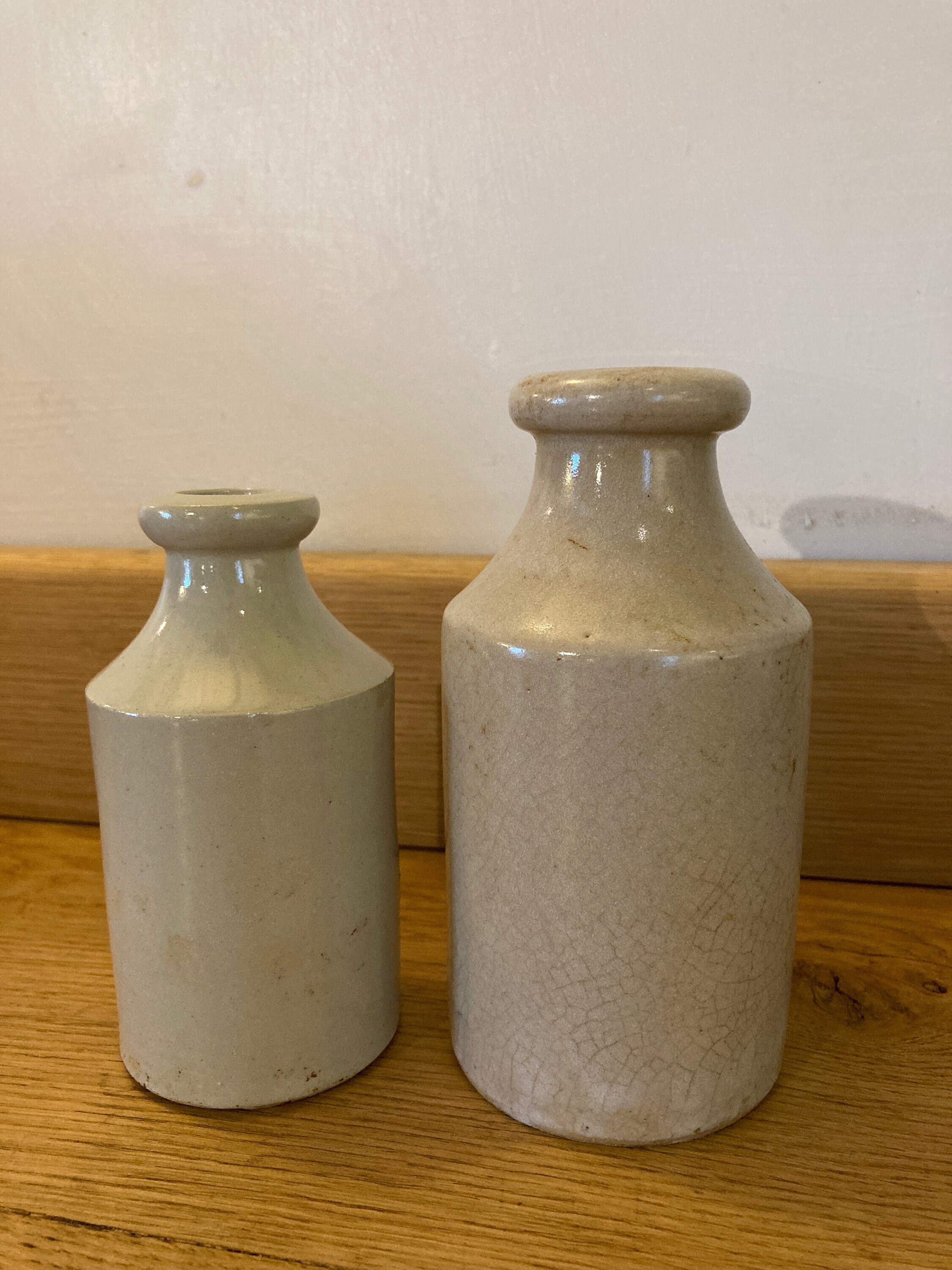 Pair Of Stone Bottles/ Paire de Bouteilles en Grès