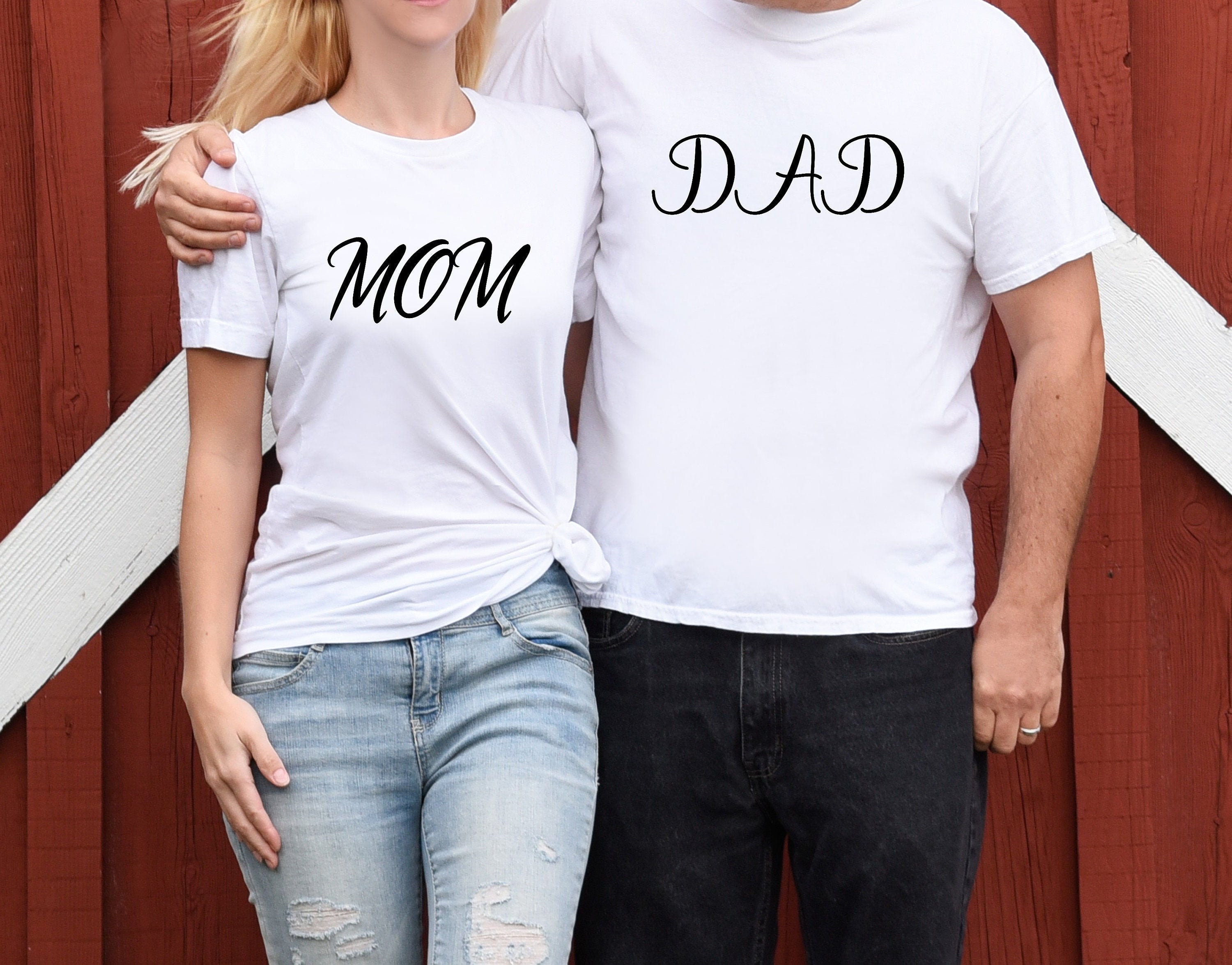 Mom and Dad Shirts Mom and Dad Tees Mom Pocket Tee Dad | Etsy