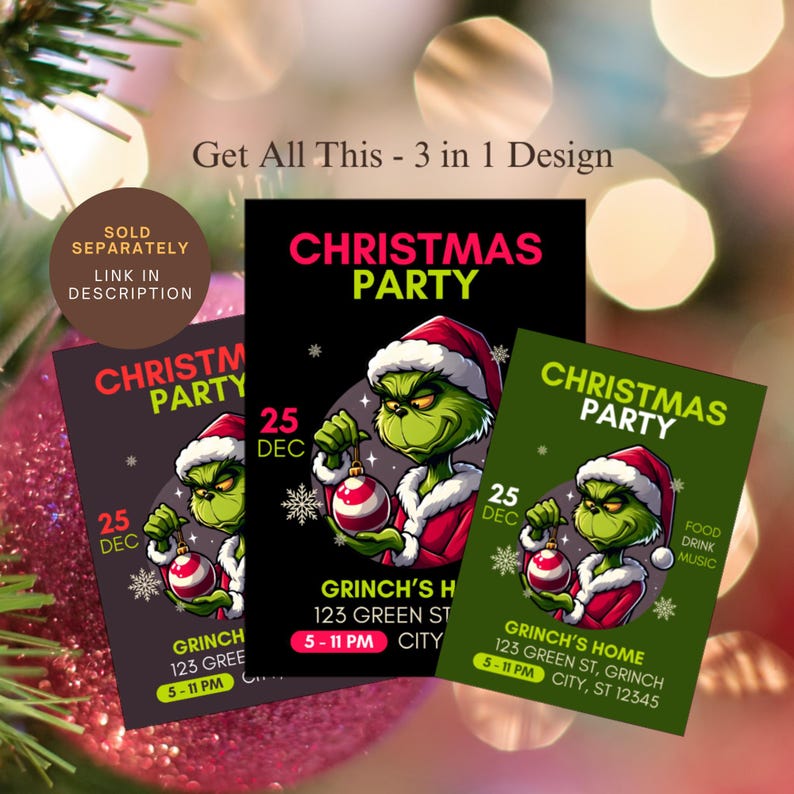 Editable Grinch Party Invitation | Merry Grinchmas Invitation | Grinch ...