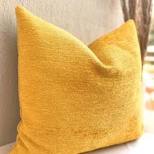 Textured Yellow Throw Pillow Cover, Boho Pillow Case, Mustard Euro Sham Pillow Cover, All Sizes High end Pillow