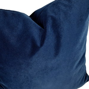Navy Blue Velvet Throw Pillow Cover, Deep Blue Euro sham, Custom size Dark Blue Designer Pillow Case